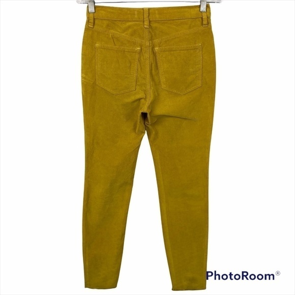 We The Free High Waisted Yellow Skinny Cords with Raw Hem size 26 - Picture 4 of 5